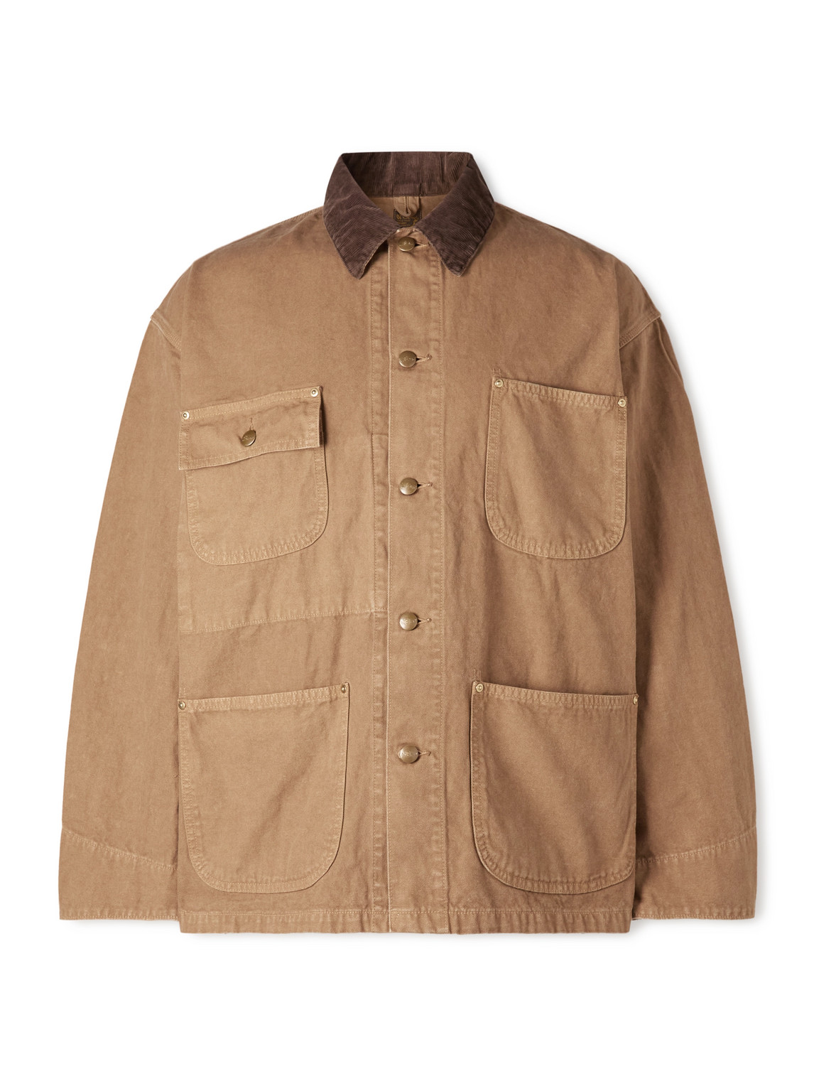 Corduroy-Trimmed Cotton-Canvas Jacket