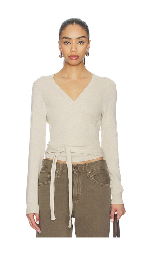 HERSKIND Ballerina Knit Wrap Blouse in Creme. XS. Also in S