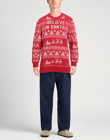 Man Sweater Red Size XXL Wool, Viscose, Polyamide, Cashmere