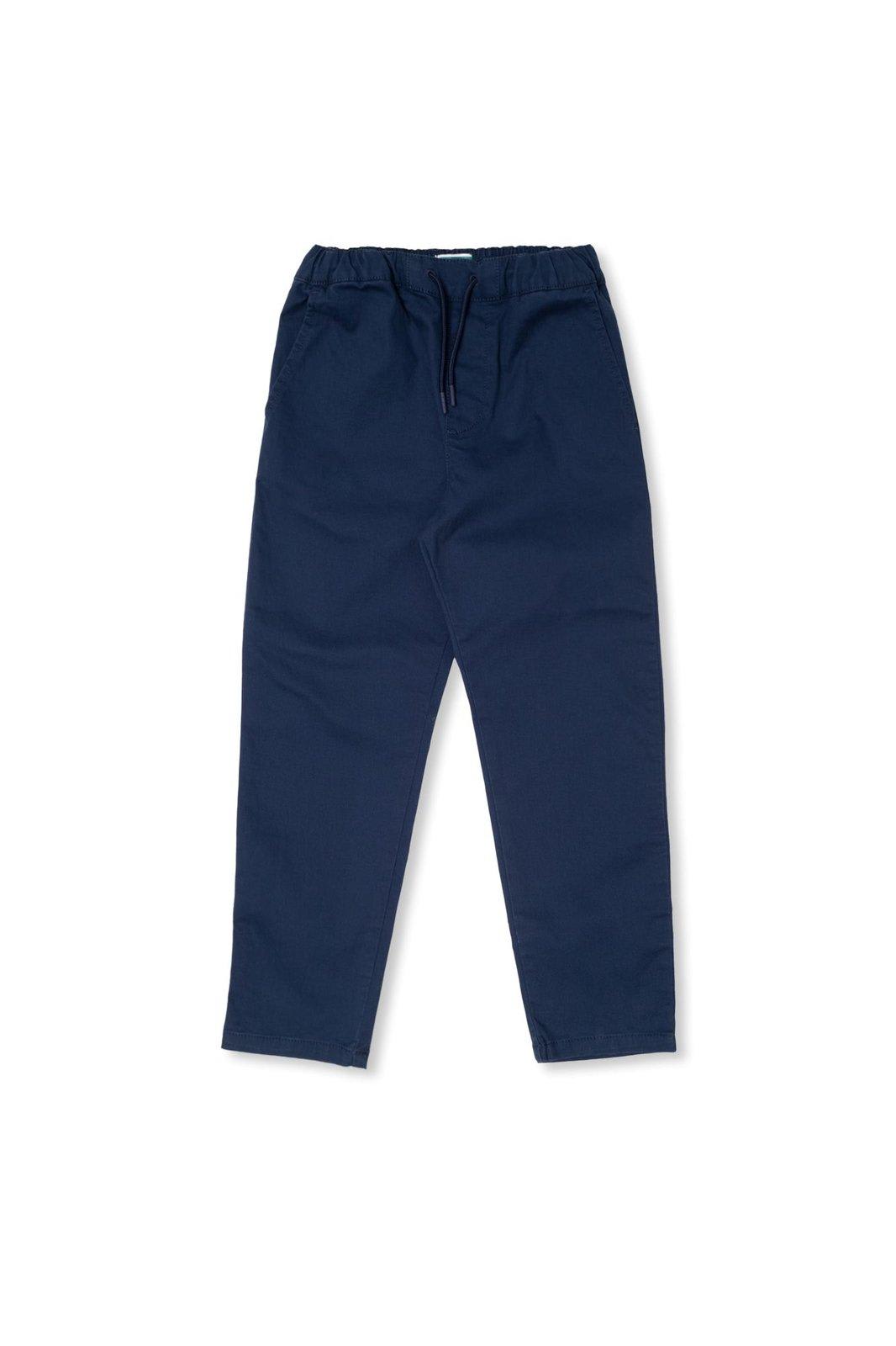 Logo-embroidered straight-leg trousers - Blue