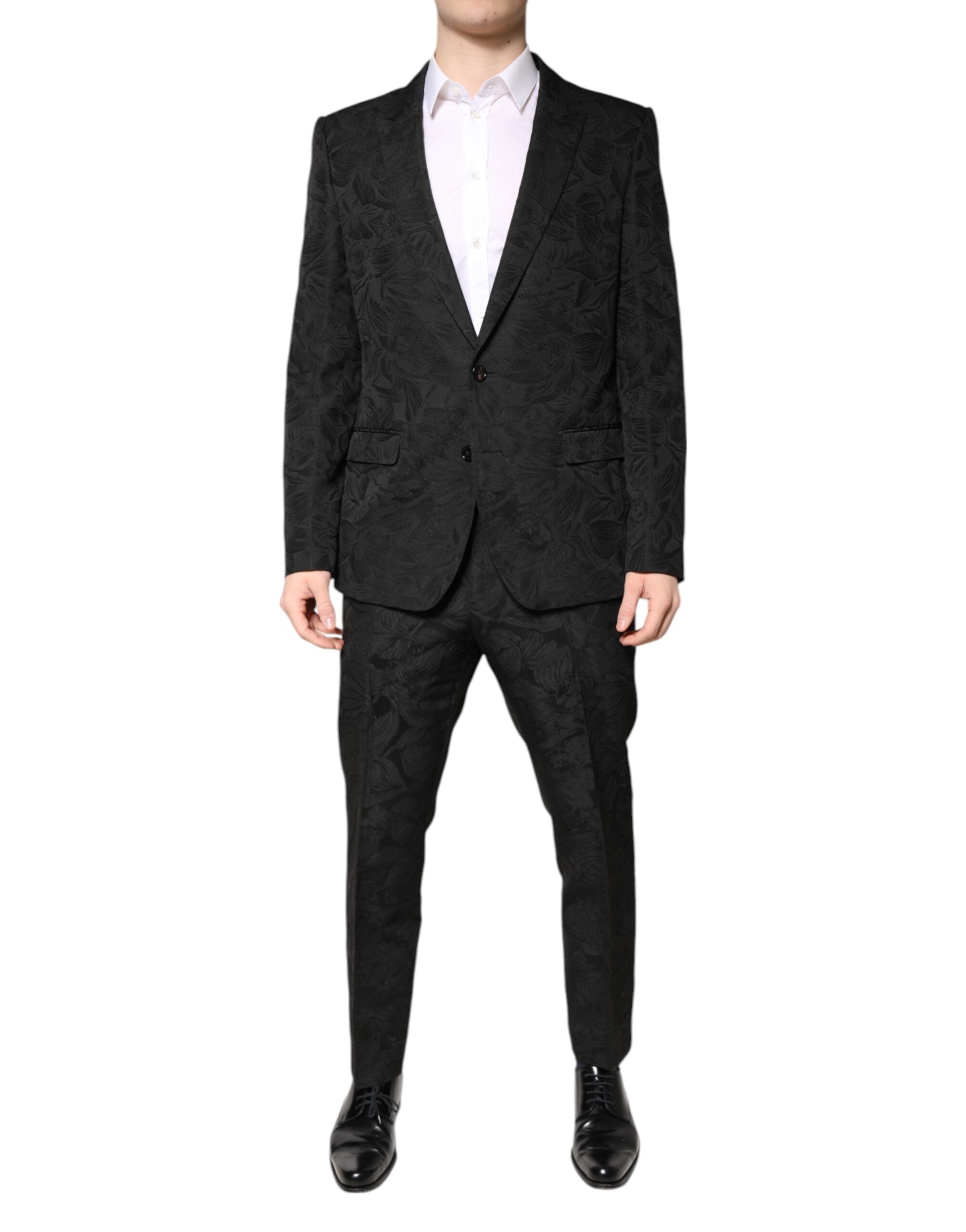 Floral Jacquard Suit — Black