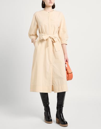 Woman Midi dress Beige Size 6 Cotton