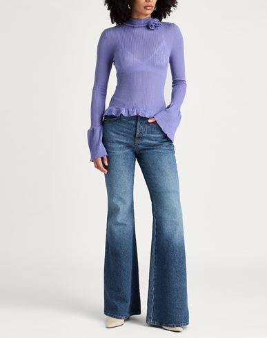 Woman Turtleneck Purple Size 6 Wool