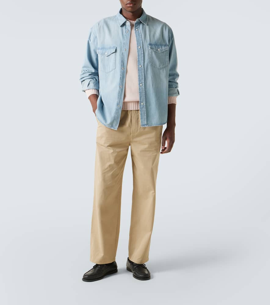 Cotton straight pants