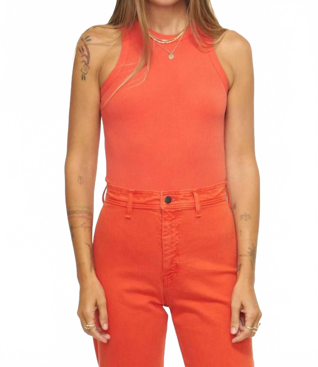 Blake Crewneck Bodysuit In Flamingo