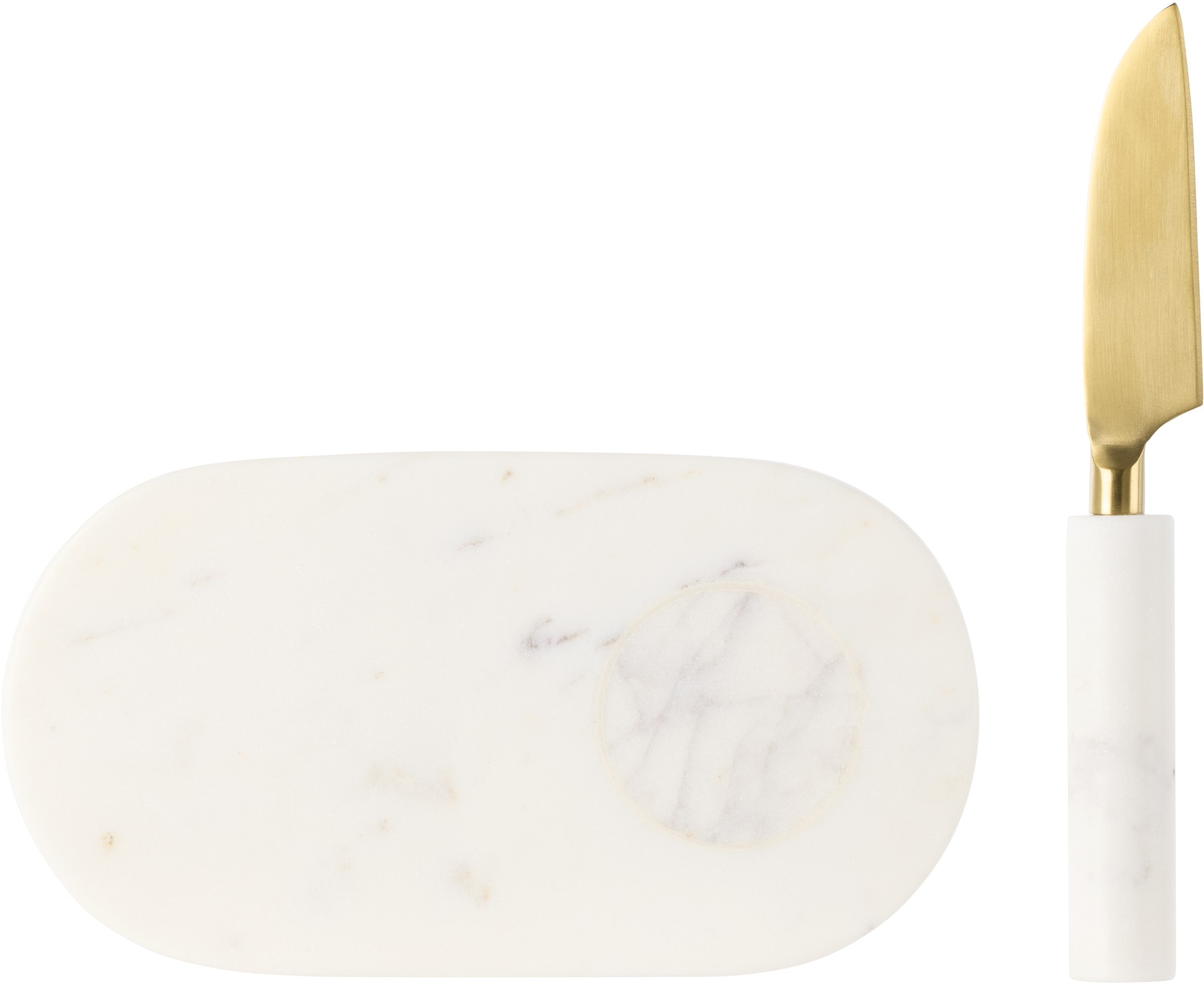 White Jermyn Chopping Board & Knife Set