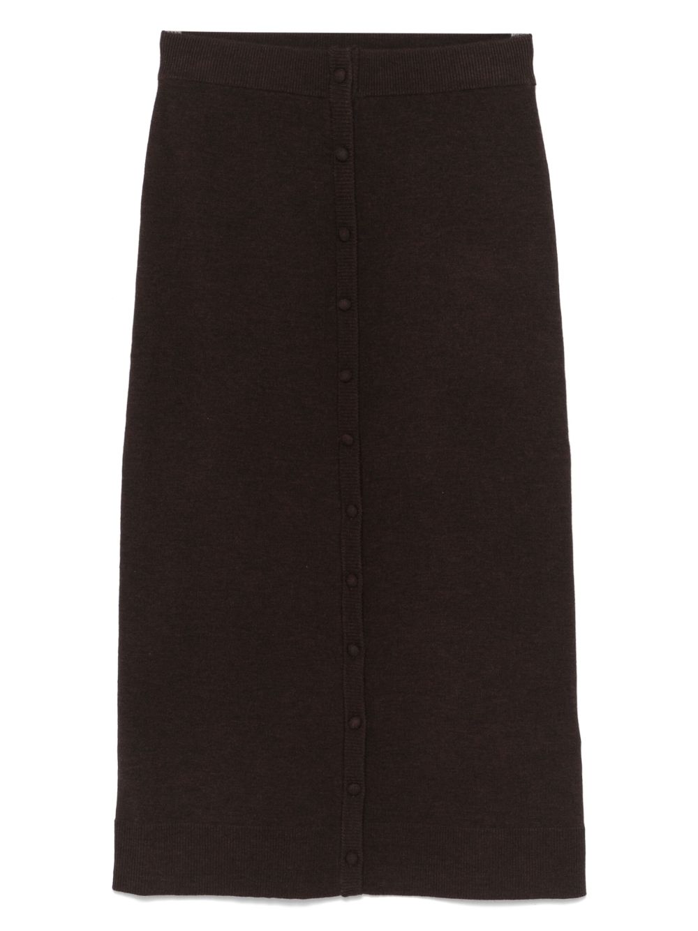 Button-detail midi skirt - Brown