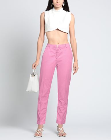 Woman Pants Pink Size 2 Cotton, Linen, Elastane