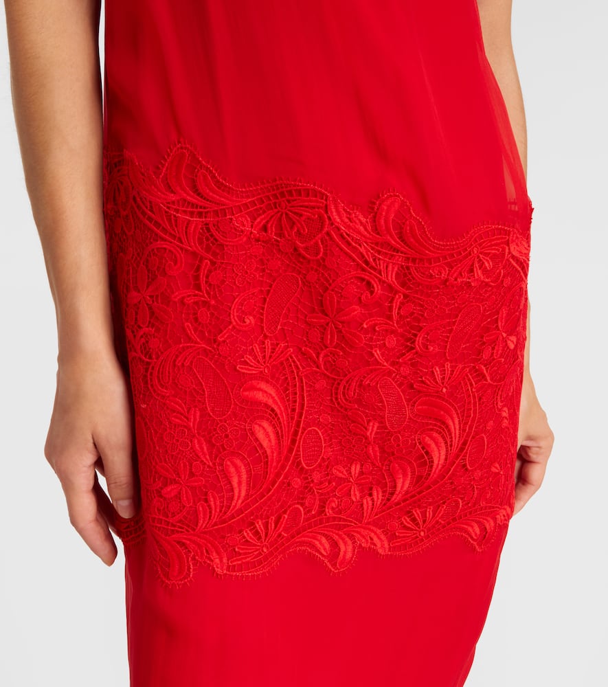 Draped silk midi dress