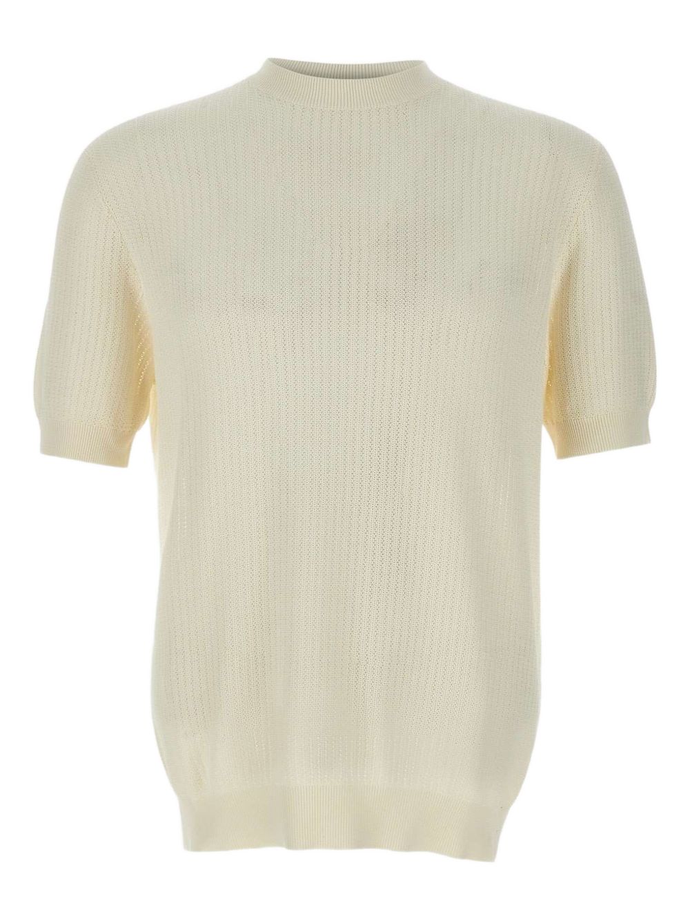 Ribbed short-sleeve top - Neutrals
