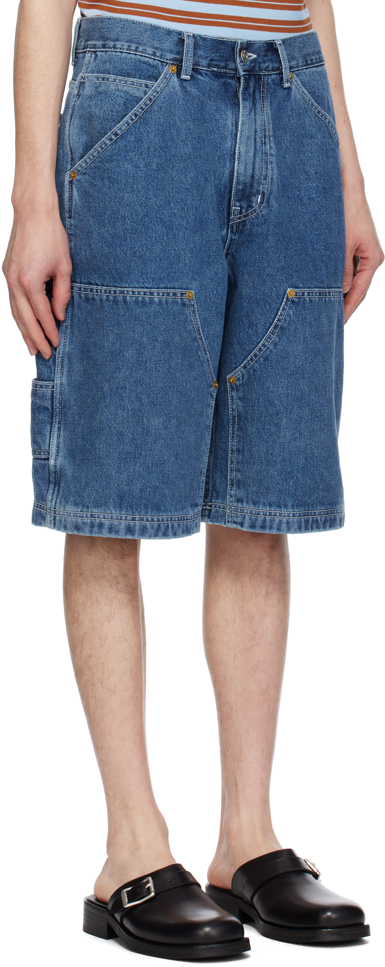AFTER PRAY Blue James Carpenter Denim Shorts