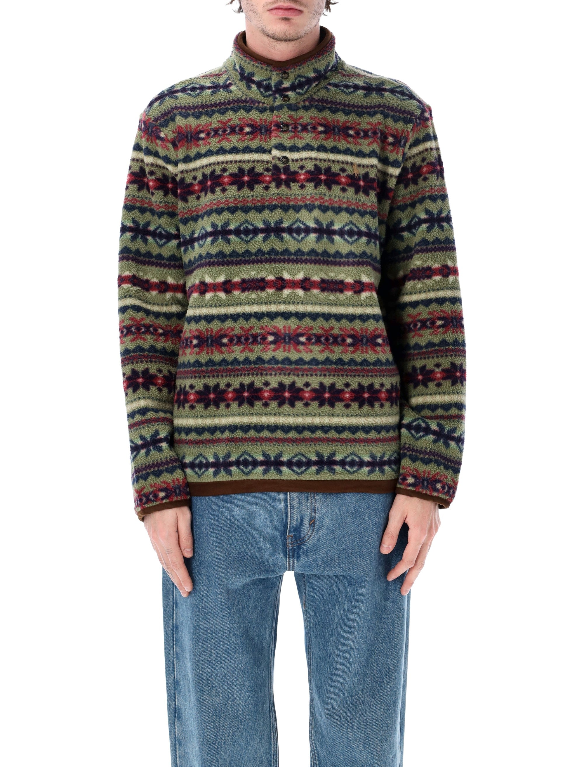 Patterned Mock-neck Sweater