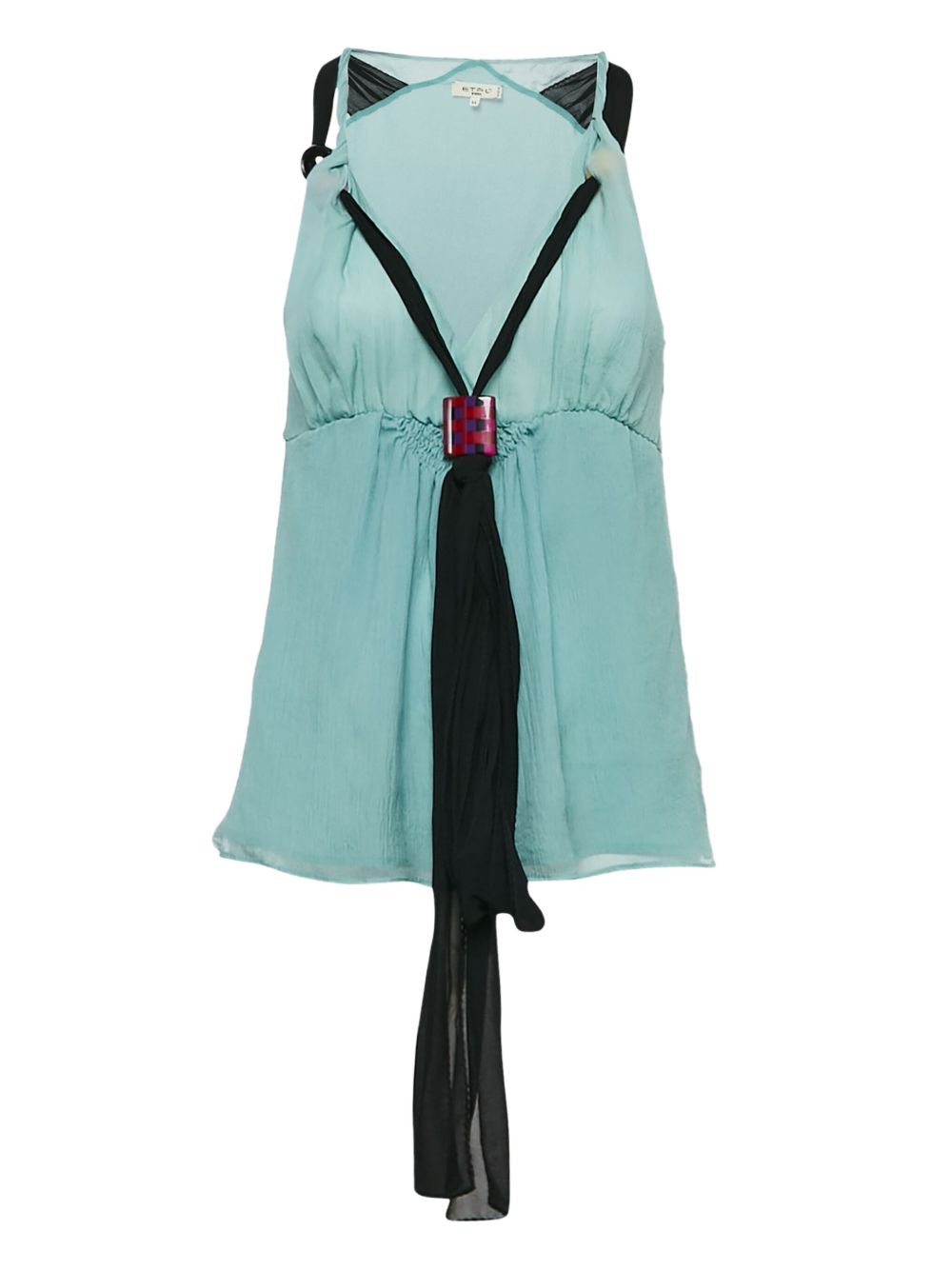 Drape-detailed top - Blue