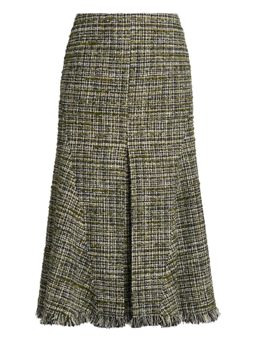 Tweed pencil midi skirt - Green