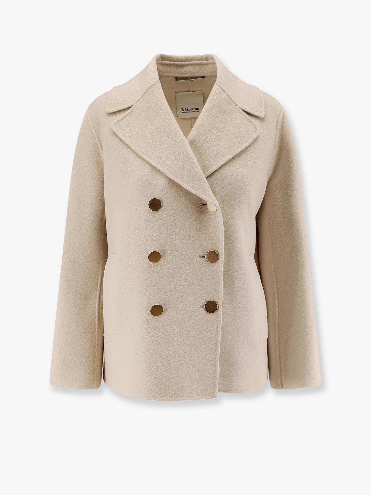 Double-Breasted Virgin Wool Coat — White