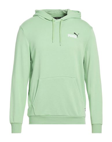 Man Sweatshirt Light green Size S Cotton, Polyester