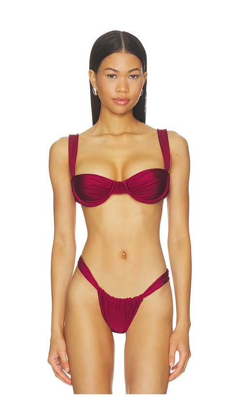 VDM Margot Merlot Underwire Top in Burgundy. - XS also in S