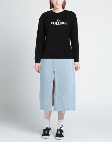 Le Volière Woman Sweatshirt Black Size XS Cotton, Elastane