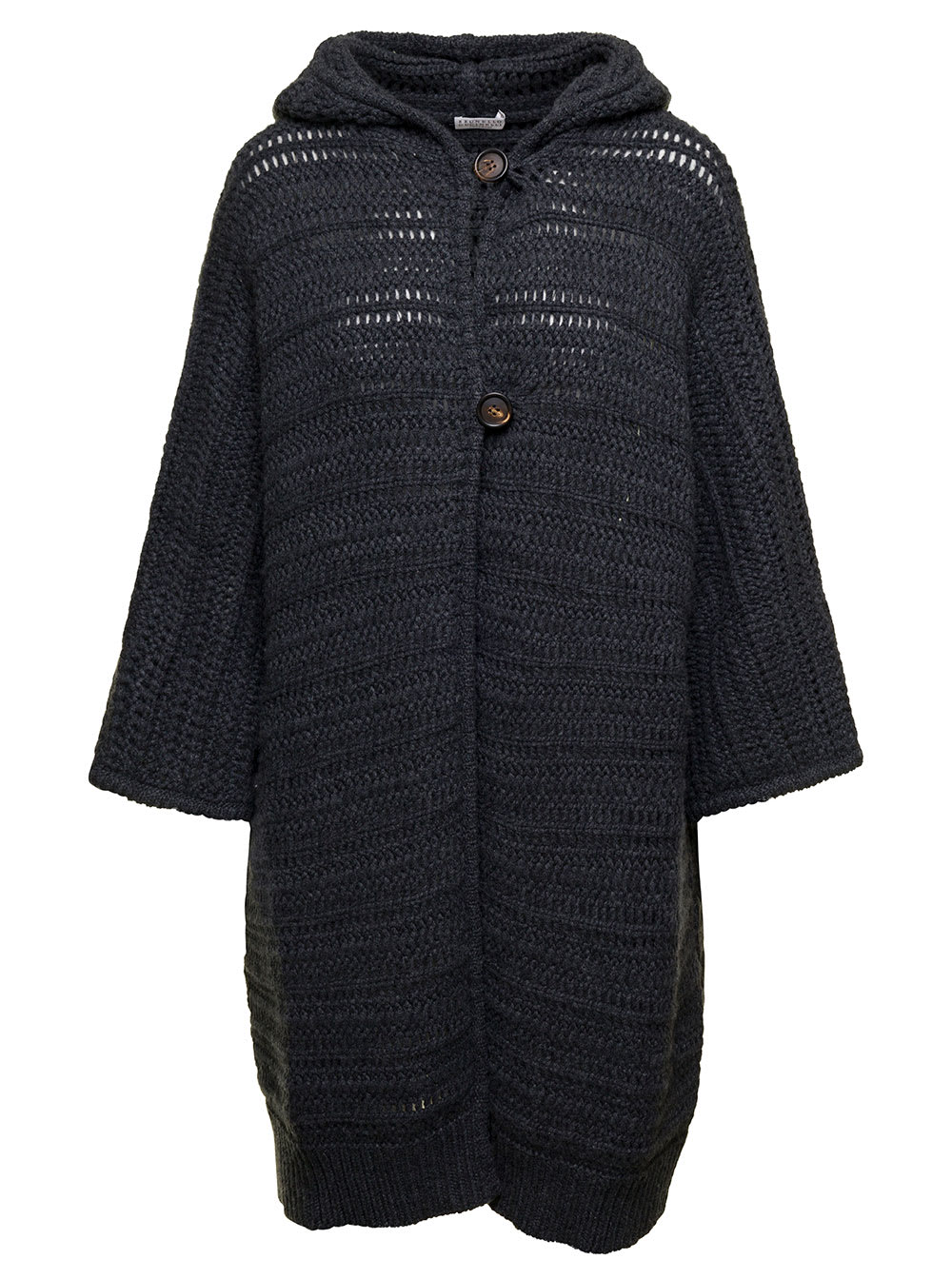 Hooded midi cardi-coat - Grey