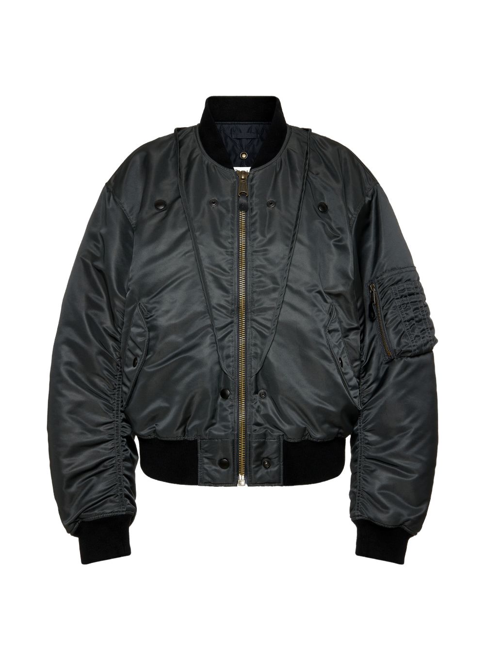Nylon Bomber Jacket — Black