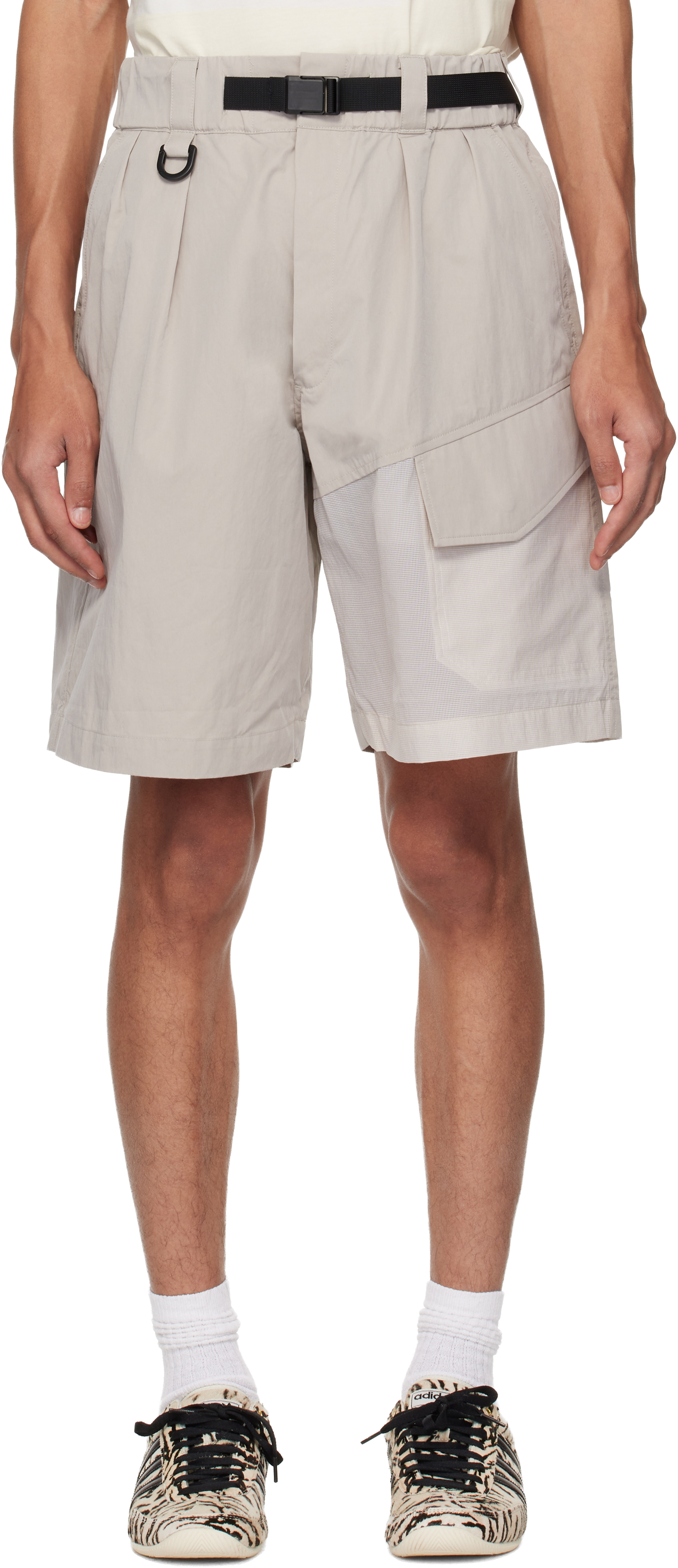Beige UT Wideleg Cargo Shorts