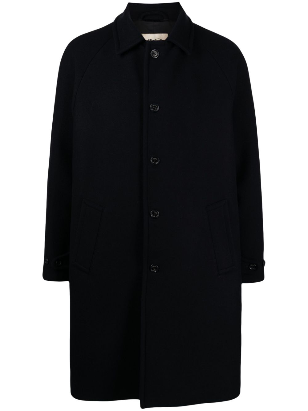 Single-breasted virgin-wool coat - Blue