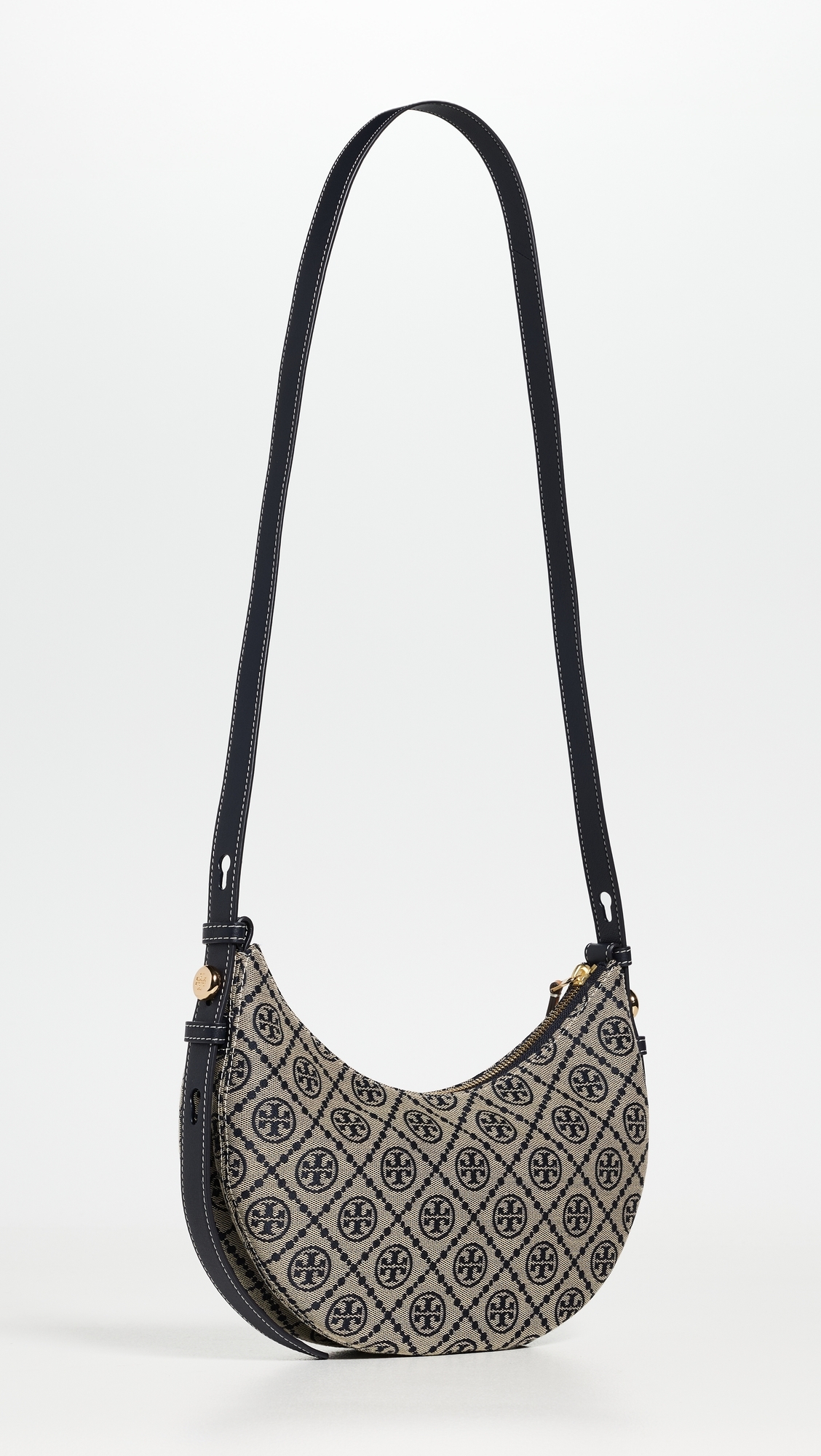Romy T Monogram Half Moon Bag Tory Navy One Size