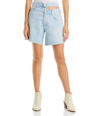 Broken Waistband High Rise Denim Shorts in Attempt
