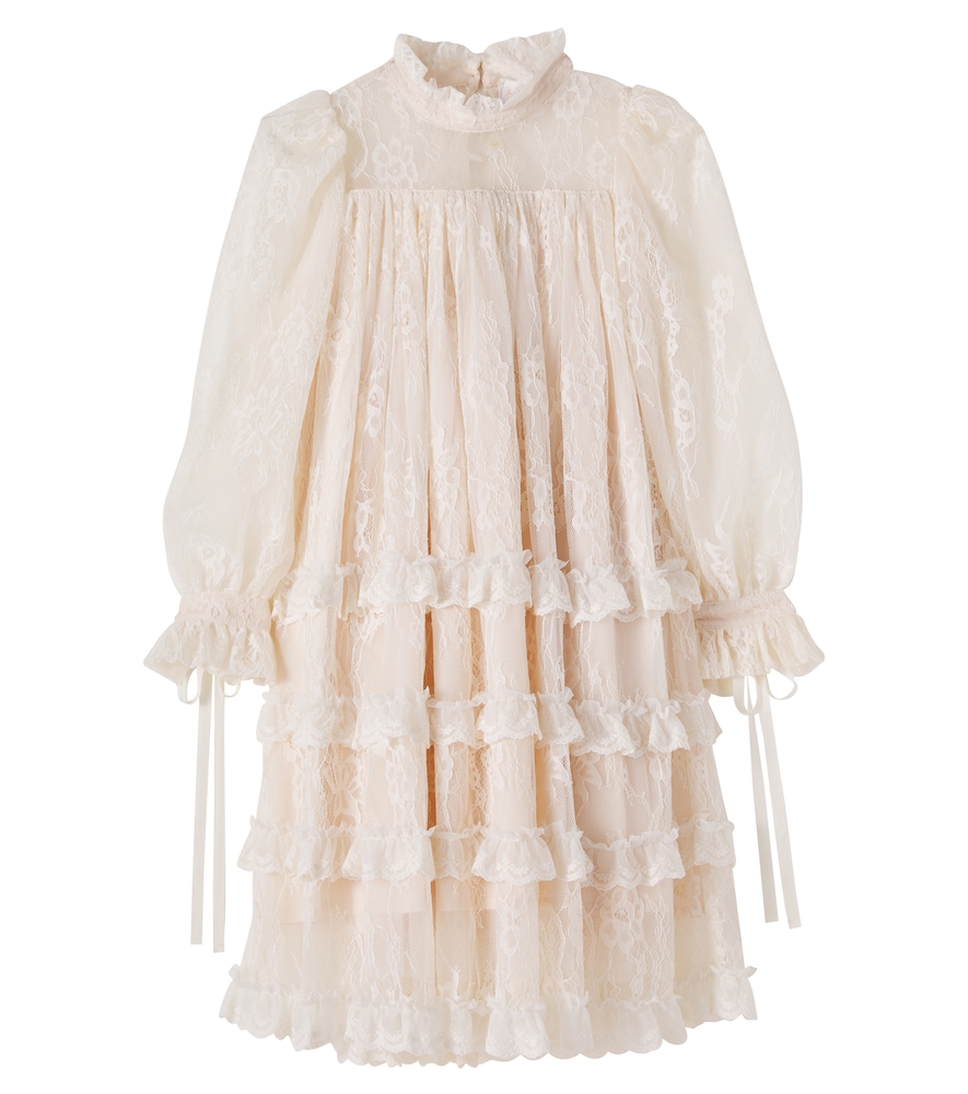 Ruffled tiered lace dress