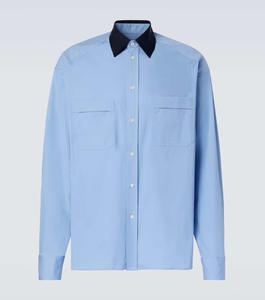 Cotton-blend poplin shirt