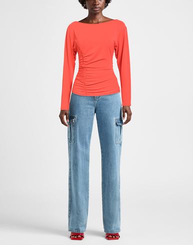Woman Top Tomato red Size 0 Acetate, Polyamide, Elastane