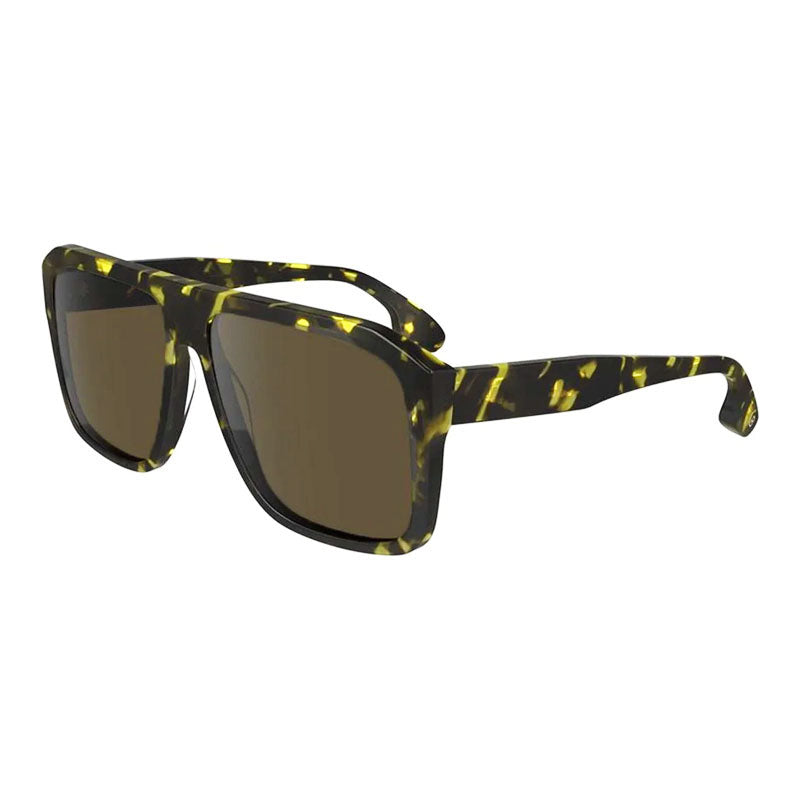 Sunglasses Square Full Rim, Black Yellow Havana Frame And Brown Lens Vb671S012