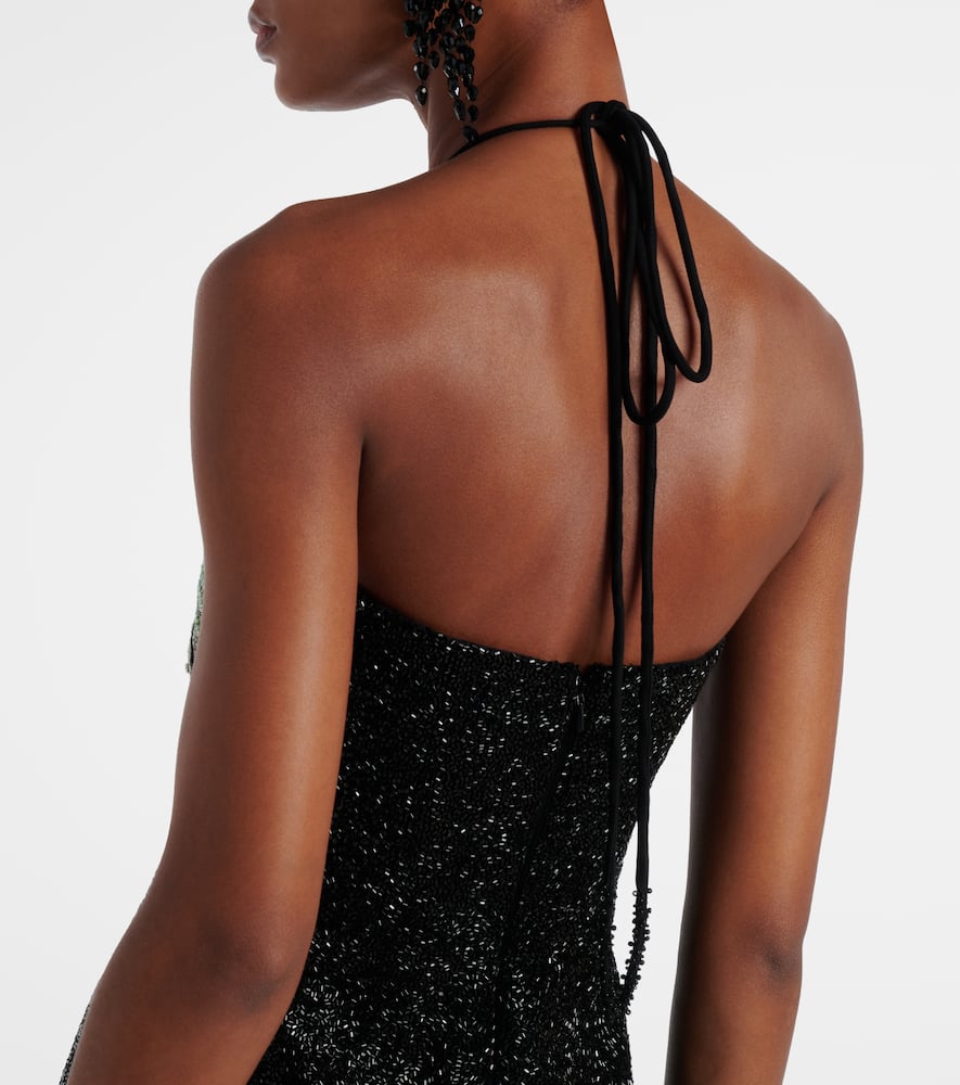 Mariposa embellished halterneck gown