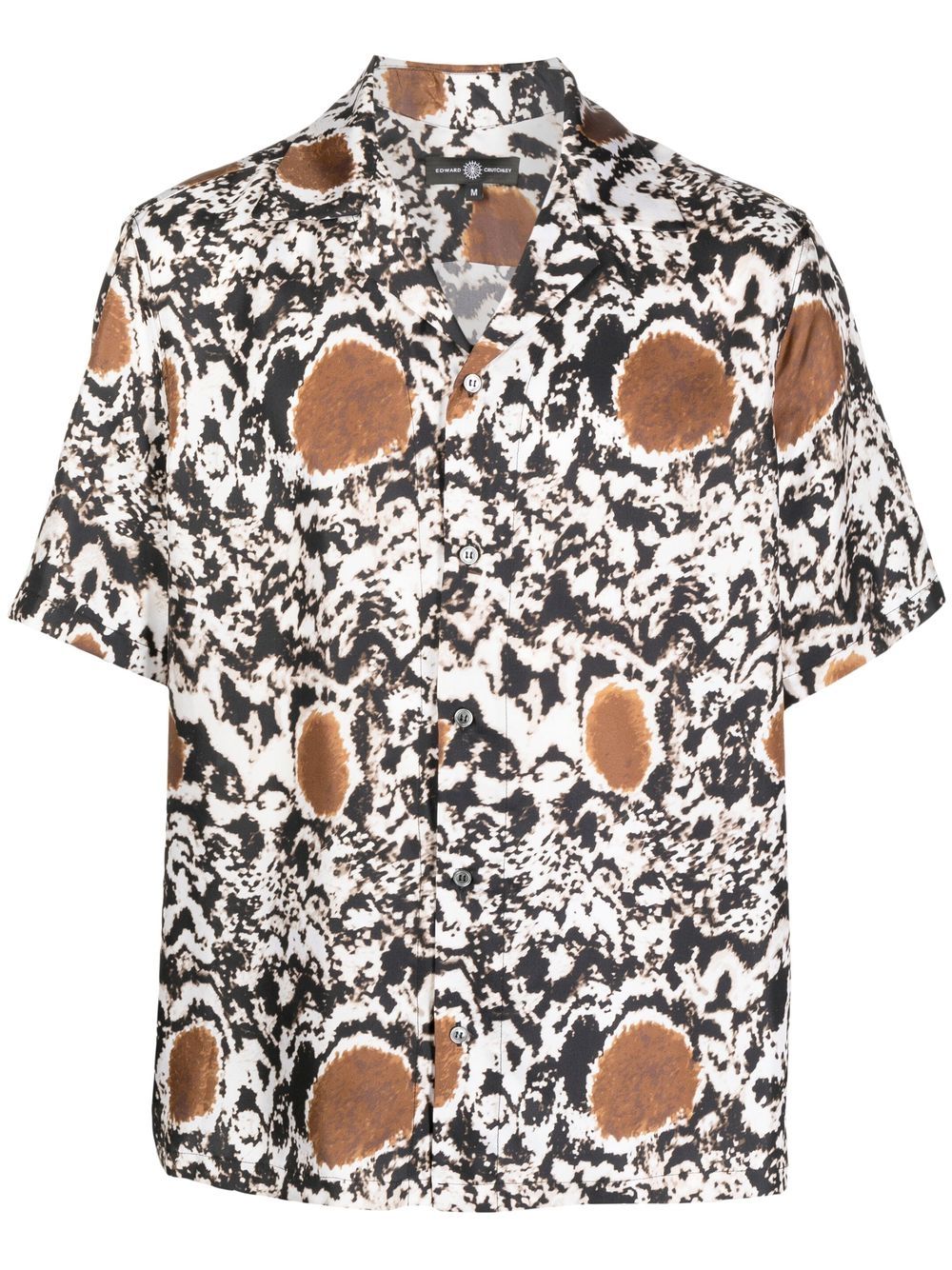 Abstract-pattern short-sleeve shirt - White