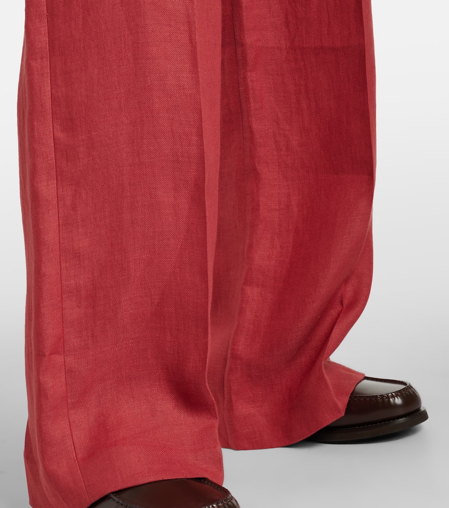 Hemp and linen wide-leg pants
