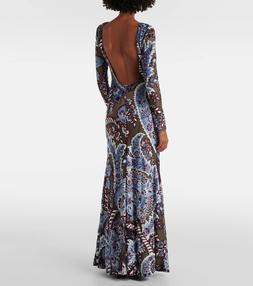 Paisley crêpe jersey maxi dress