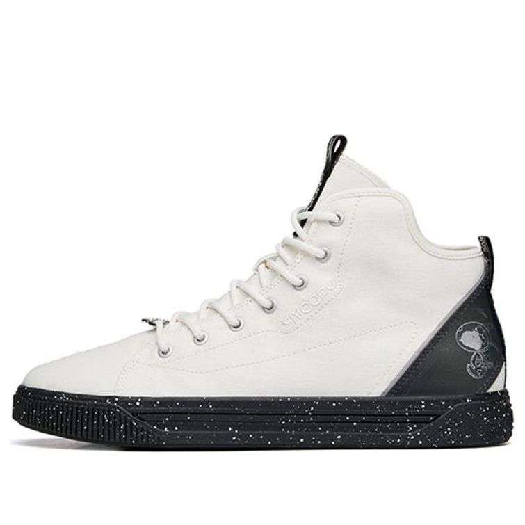 X SNOOPY Skateboarding Series Sneakers High  'White Black'