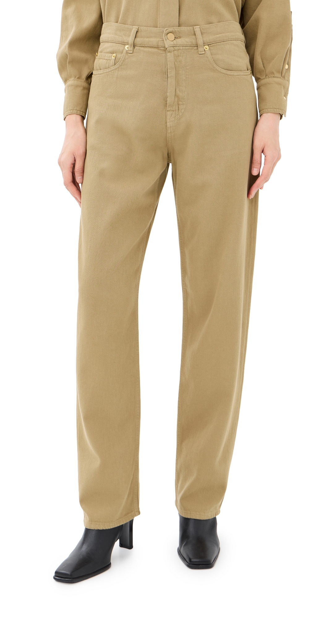 Gale Relaxed Fit Tencel Denim Jeans Sand