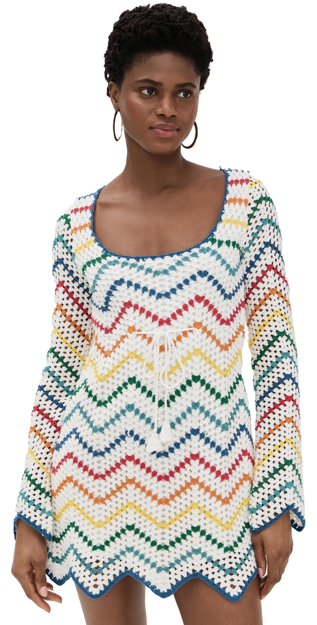 Siera Rainbow Crochet Mini Dress Multi