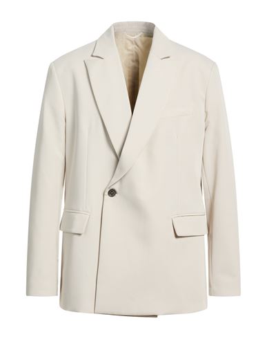 Man Blazer Beige Size L Polyester, Viscose, Elastane