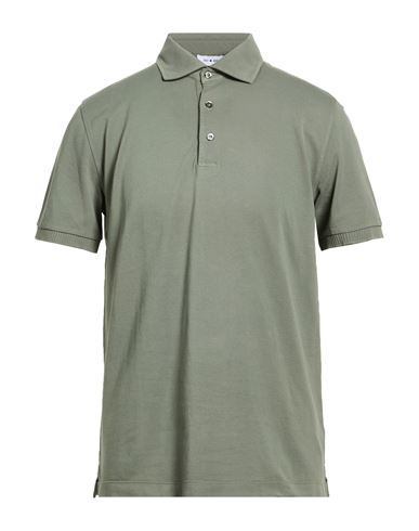 Man Polo shirt Military green Size L Pima Cotton