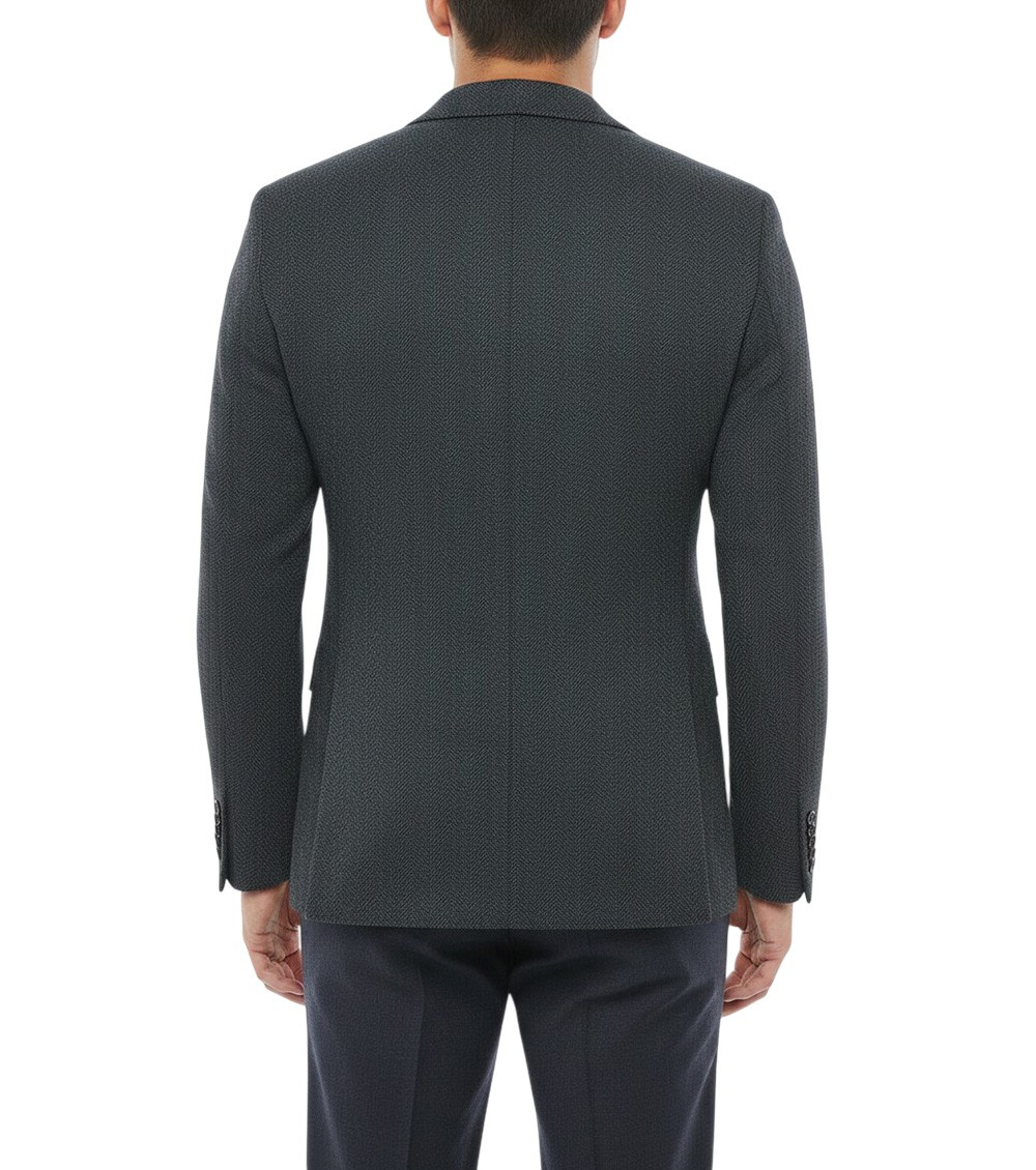 Dark Green Notched Lapel Blazer