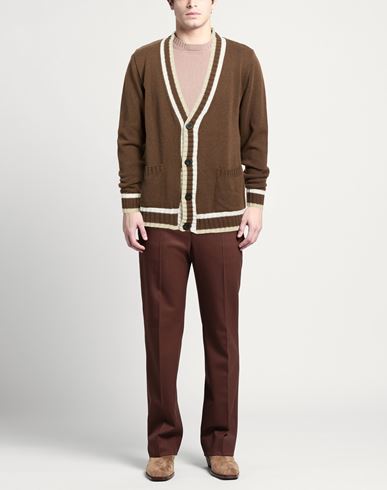 Man Cardigan Brown Size XL Cotton, Acrylic