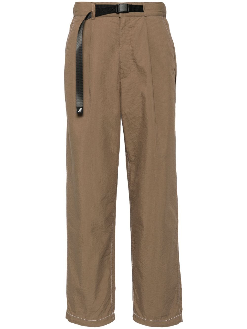High-rise straight-leg trousers - Brown