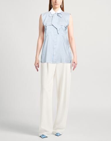 Woman Shirt Light blue Size 8 Silk, Cotton