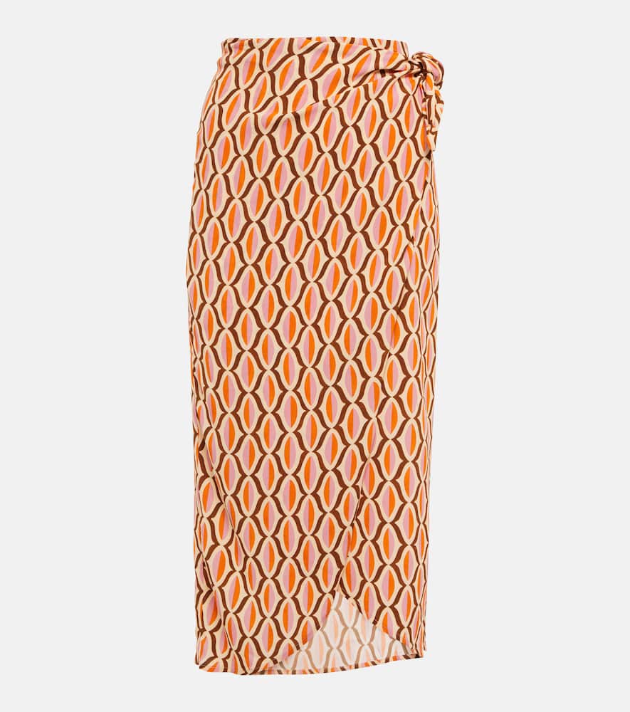 Alisha printed crêpe wrap skirt