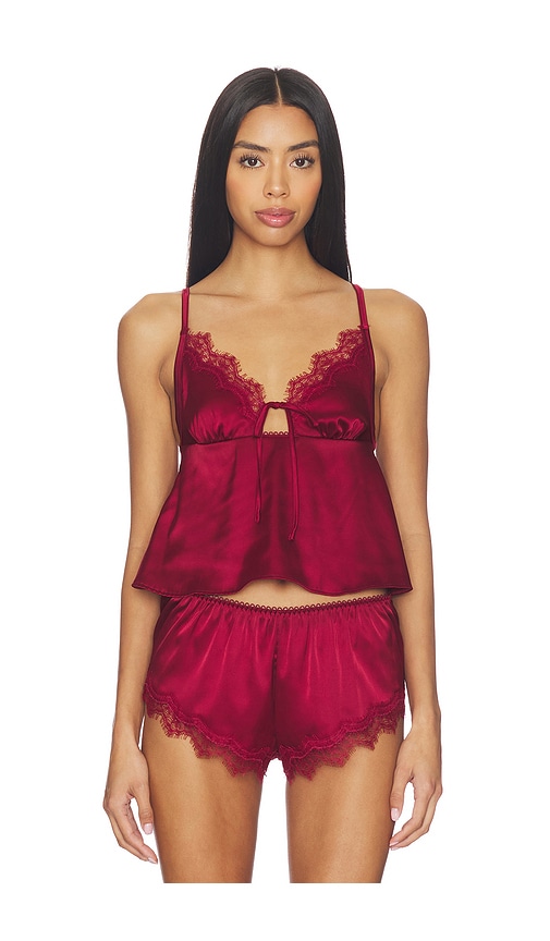 KAT THE LABEL Sorrento Camisole Top in Burgundy. - M also in L, S