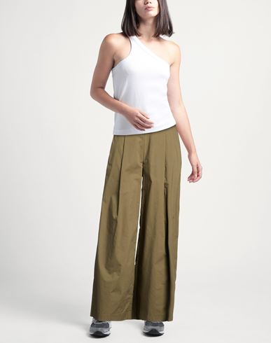 Woman Pants Military green Size 8 Cotton