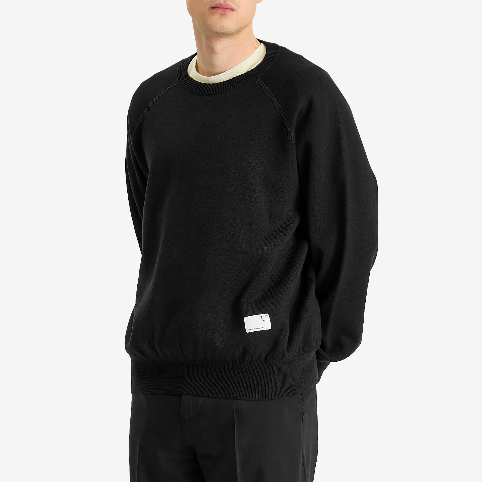 Uniform Experiment Men's UE Jacquard Logo Knit Sweater in Black