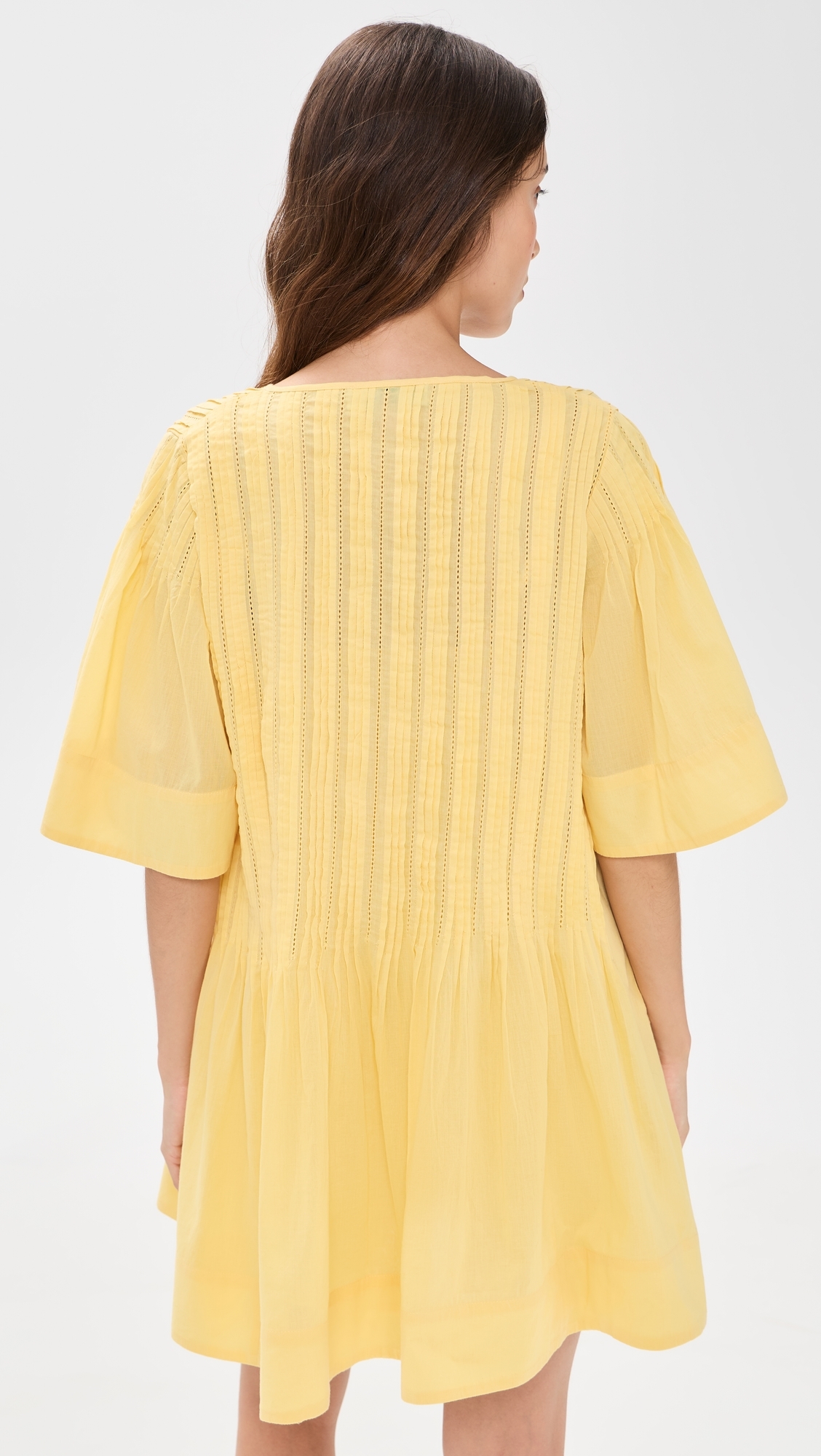 Alberte Solid Mini Dress Yellow